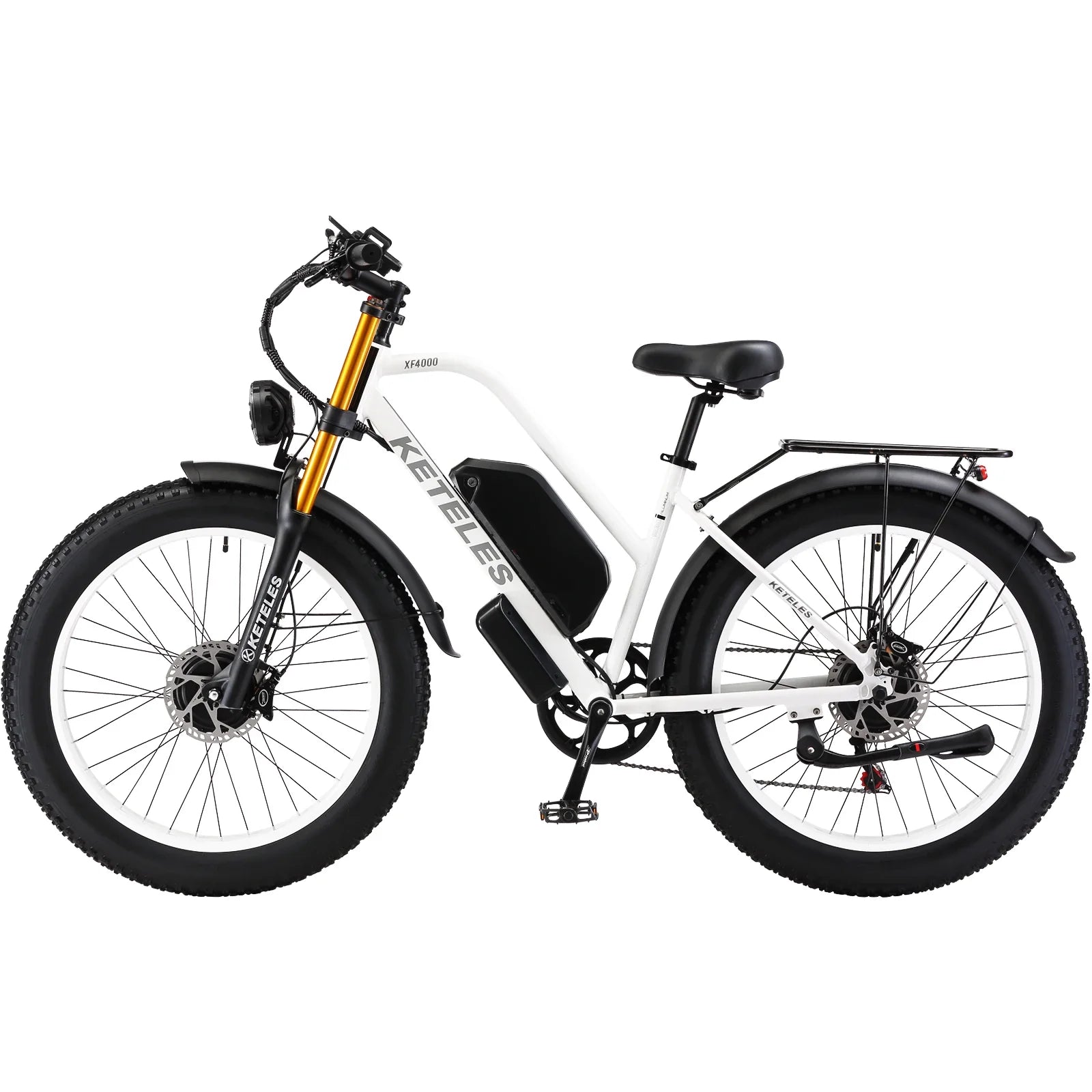 HKM-256659 KETELES XF4000 Adult Electric Bicycle with Full Suspension Frame, 26 Inch Wheel, 23Ah Battery, 48V 2000W Motor
