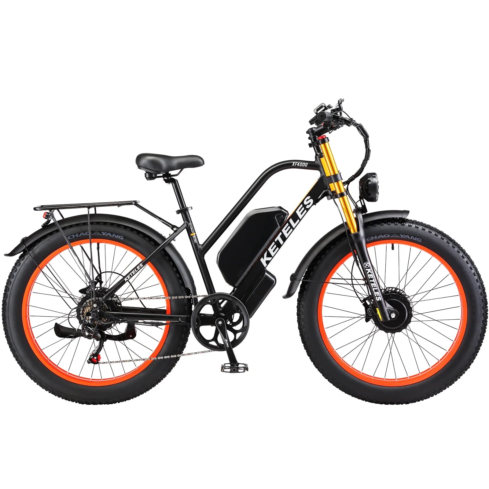 HKM-256659 KETELES XF4000 Adult Electric Bicycle with Full Suspension Frame, 26 Inch Wheel, 23Ah Battery, 48V 2000W Motor