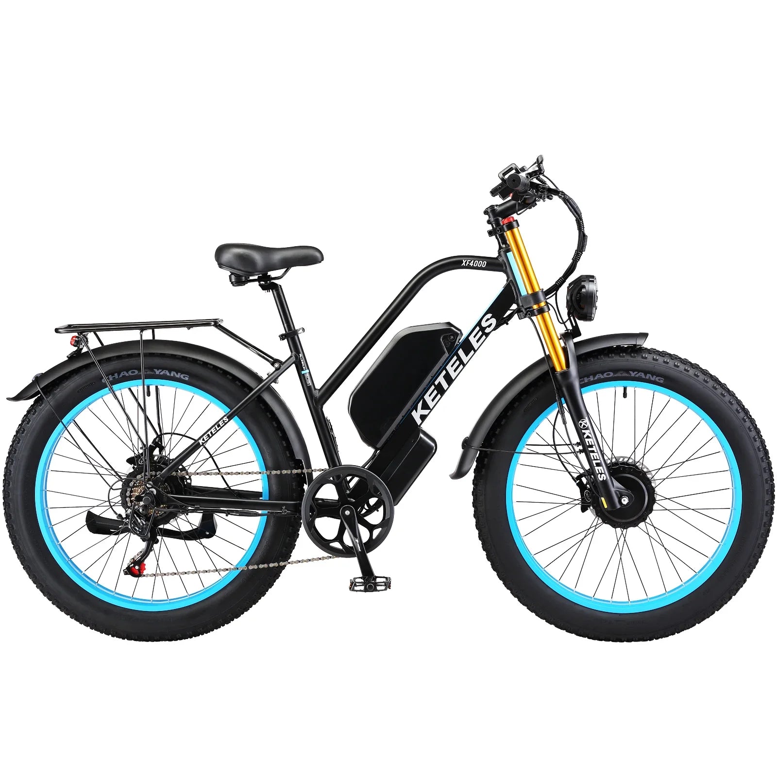 HKM-256659 KETELES XF4000 Adult Electric Bicycle with Full Suspension Frame, 26 Inch Wheel, 23Ah Battery, 48V 2000W Motor