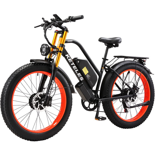 HKM-256659 KETELES XF4000 Adult Electric Bicycle with Full Suspension Frame, 26 Inch Wheel, 23Ah Battery, 48V 2000W Motor