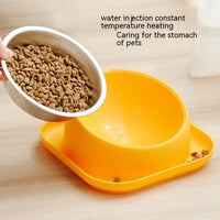 HKM-2566845 Oblique Cat and Dog Food Bowl - Anti-Tumble Design in White, Yellow, and Orange