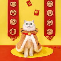 HKM-2567229 Cozy Tiger Spot Thickened Plush Cloak for Small Dogs