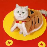 HKM-2567229 Cozy Tiger Spot Thickened Plush Cloak for Small Dogs