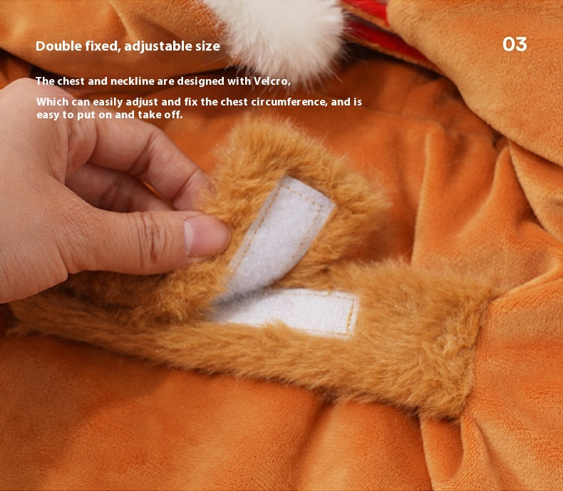 HKM-2567229 Cozy Tiger Spot Thickened Plush Cloak for Small Dogs