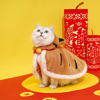 HKM-2567229 Cozy Tiger Spot Thickened Plush Cloak for Small Dogs