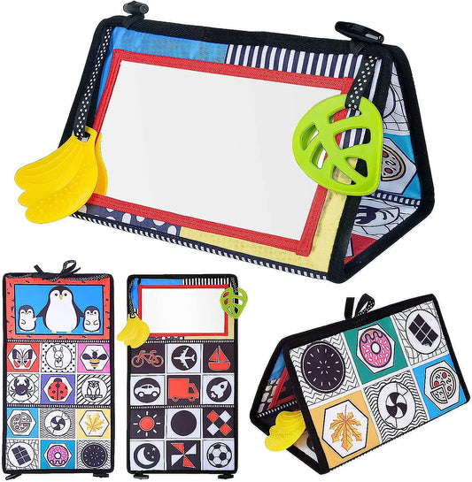 HKM-256979 Soft Montessori Fabric Mirror Crinkle Cloth Book for Babies 0-4 Years