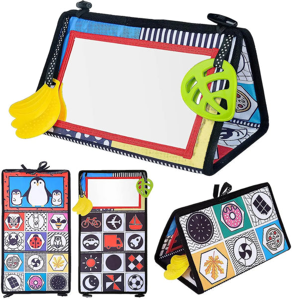 HKM-256979 Soft Montessori Fabric Mirror Crinkle Cloth Book for Babies 0-4 Years