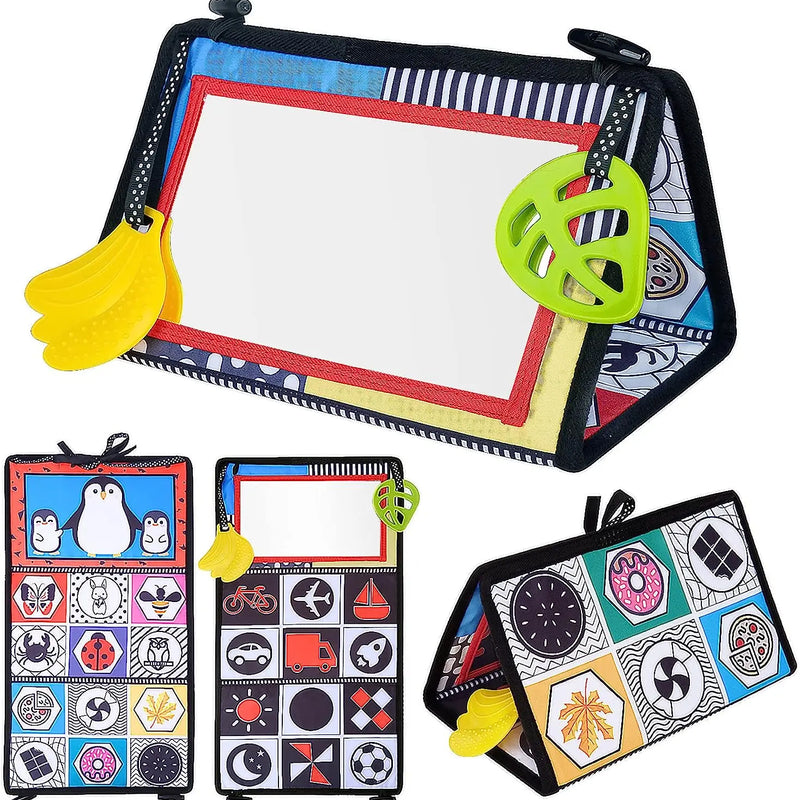 HKM-256979 Soft Montessori Fabric Mirror Crinkle Cloth Book for Babies 0-4 Years