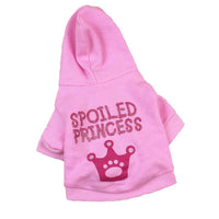 HKM-2570813 Pink Princess Hooded T-Shirt for Cats and Dogs, Cotton Material, Sizes XS-XL
