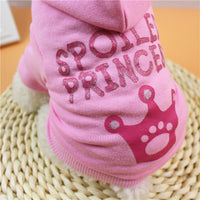 HKM-2570813 Pink Princess Hooded T-Shirt for Cats and Dogs, Cotton Material, Sizes XS-XL