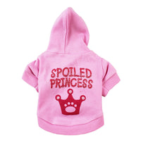 HKM-2570813 Pink Princess Hooded T-Shirt for Cats and Dogs, Cotton Material, Sizes XS-XL