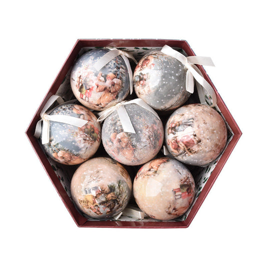 HKM-257107 Christmas Decoration Memory Ball Pendant Set, 14 Assorted Ornaments in Various Designs and Colors