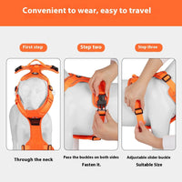 HKM-2571709 Reflective Oxford Cloth Dog Harness with Round Rope Design - Chest Strap Included