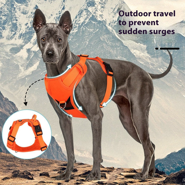 HKM-2571709 Reflective Oxford Cloth Dog Harness with Round Rope Design - Chest Strap Included