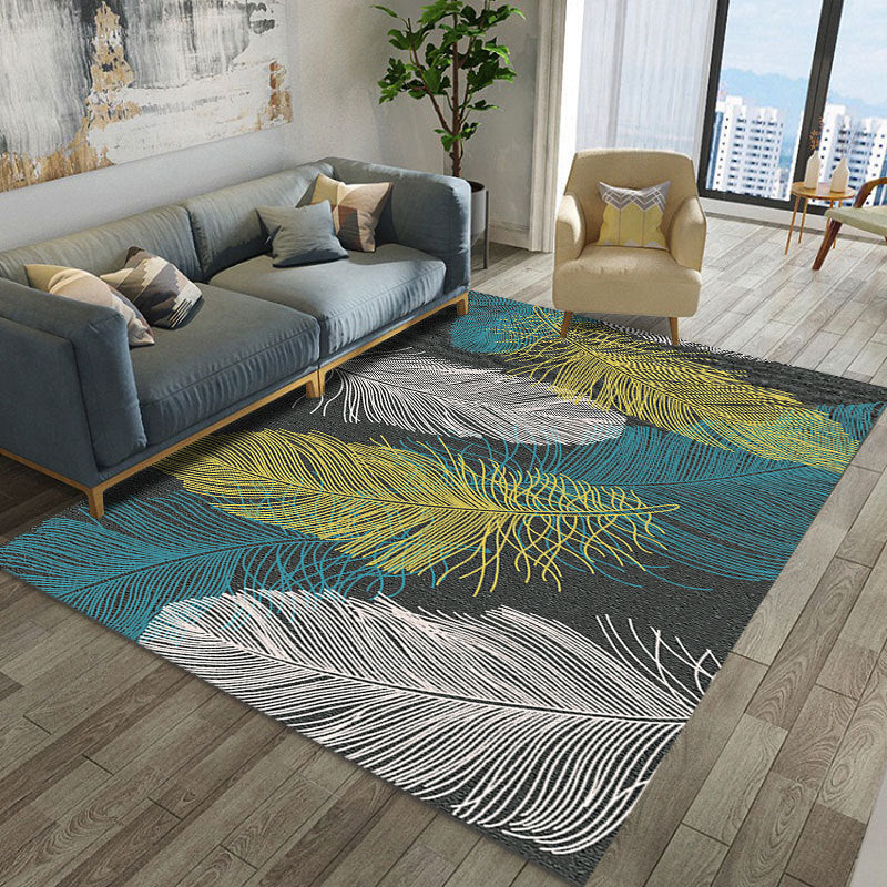 HKM-257171 Striped Polyester Fiber Rectangular Carpet for Living Room, Bedroom, and Cloakroom - Multiple Sizes Available