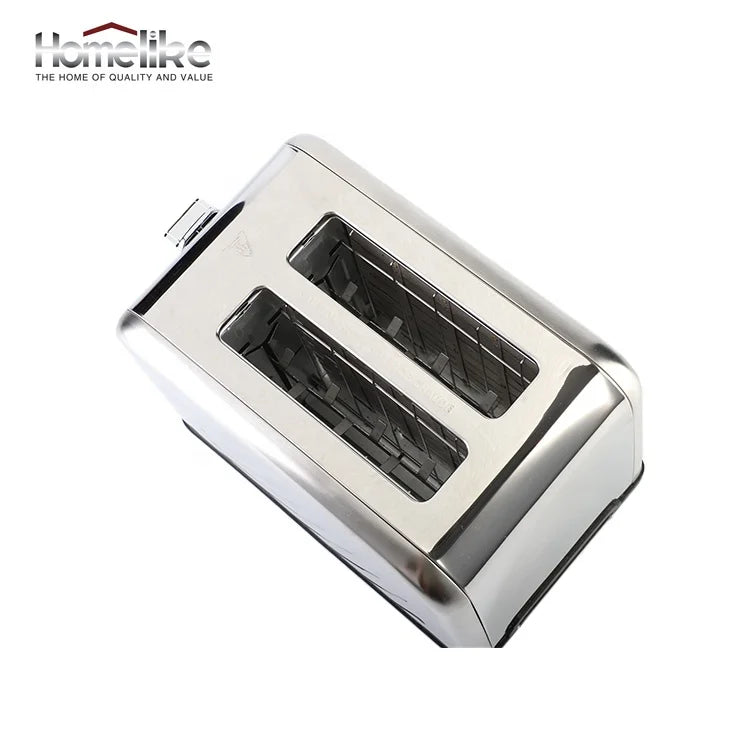 HKM-257235 Stainless Steel 2-Slice Automatic Pop-Up Bread Toaster with LED Display