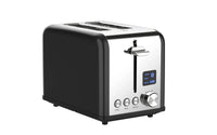 HKM-257235 Stainless Steel 2-Slice Automatic Pop-Up Bread Toaster with LED Display