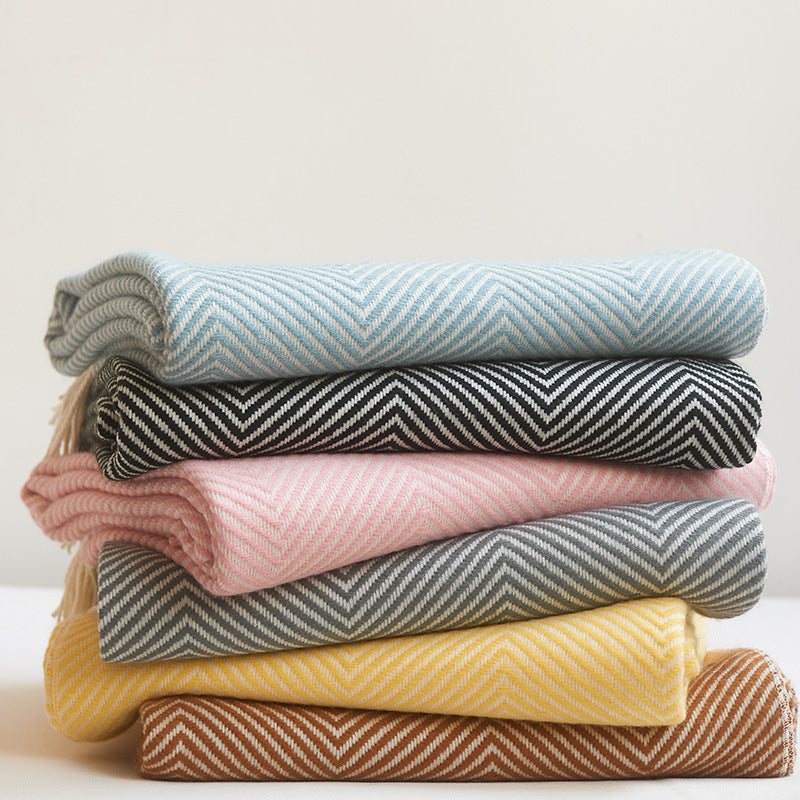 HKM-257299 Nordic Plain Double Towel Quilt for Children - Spring and Autumn Blanket 127x170 cm