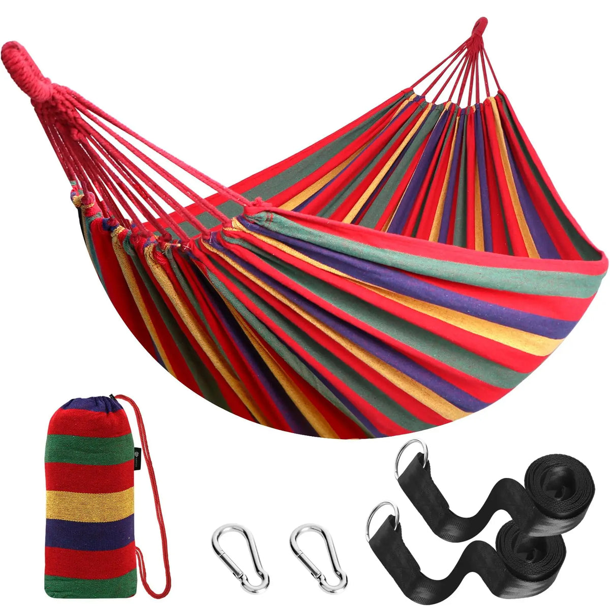HKM-257363 Portable Hammock for Camping - Durable Single/Double Parachute Design for Outdoor Travel