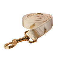 HKM-2574397 Cream Velvet Dog Collar Set with Leash and Bow Accessories in Multiple Sizes