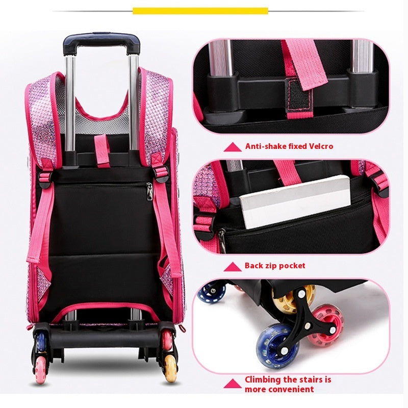 HKM-2574653 Transparent Folding Pet Trolley Diaper Bag for Small Dogs and Cats, Medium Soft PU PC and Oxford Cloth