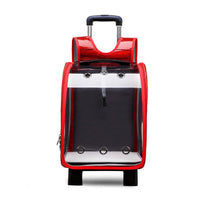 HKM-2574653 Transparent Folding Pet Trolley Diaper Bag for Small Dogs and Cats, Medium Soft PU PC and Oxford Cloth