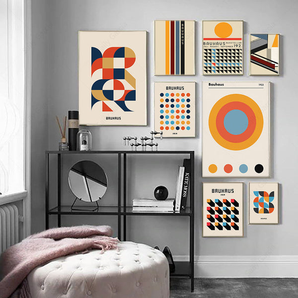 HKM-257491 Colorful Geometric Abstract Line Canvas Art Print for Home Decor