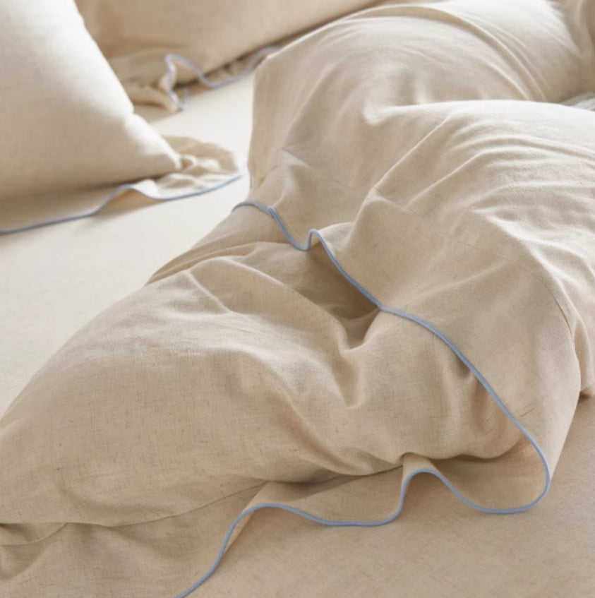HKM-257491 Linen Washed Four-Piece Bed Set for 1.5m, 1.8m, and 2.0m Beds