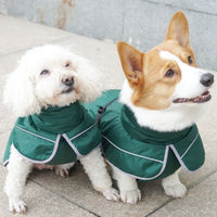HKM-2576573 Warm Shell Jacket for Pets in Christmas Green, Olive Green, and Red ¨C Available in Sizes XS to XL