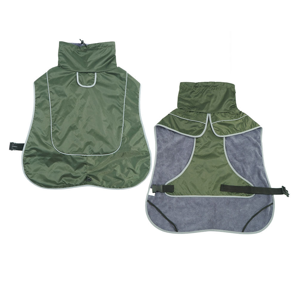 HKM-2576573 Warm Shell Jacket for Pets in Christmas Green, Olive Green, and Red ¨C Available in Sizes XS to XL