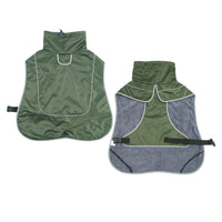 HKM-2576573 Warm Shell Jacket for Pets in Christmas Green, Olive Green, and Red ¨C Available in Sizes XS to XL