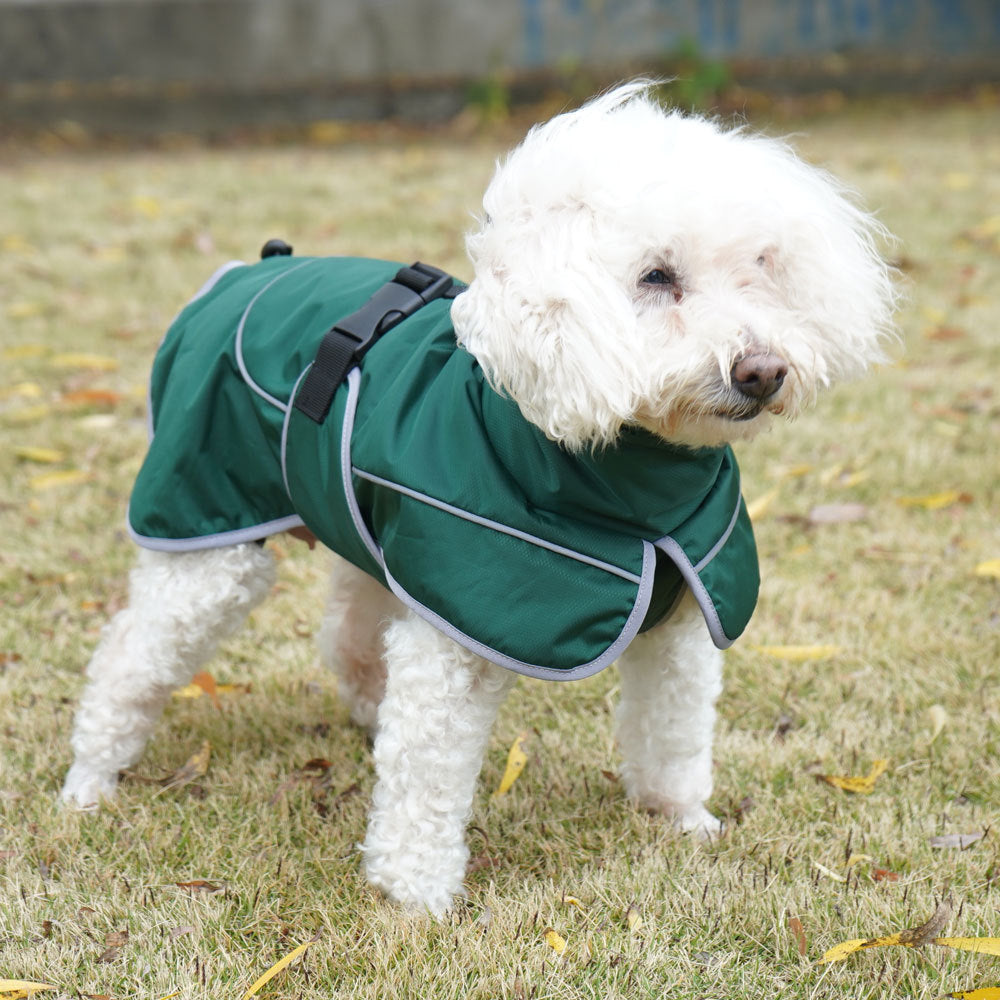 HKM-2576573 Warm Shell Jacket for Pets in Christmas Green, Olive Green, and Red ¨C Available in Sizes XS to XL