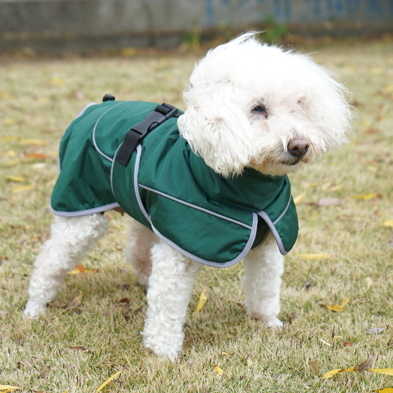 HKM-2576573 Warm Shell Jacket for Pets in Christmas Green, Olive Green, and Red ¨C Available in Sizes XS to XL