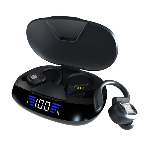 HKM-257683 Binaural Ear Hook Bluetooth Headset with Touch Control and LED Battery Display