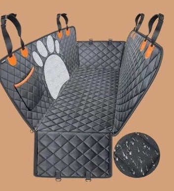HKM-2577213 Three-in-One Travel Car Mat for Cats and Dogs - Machine Washable Black Cushion