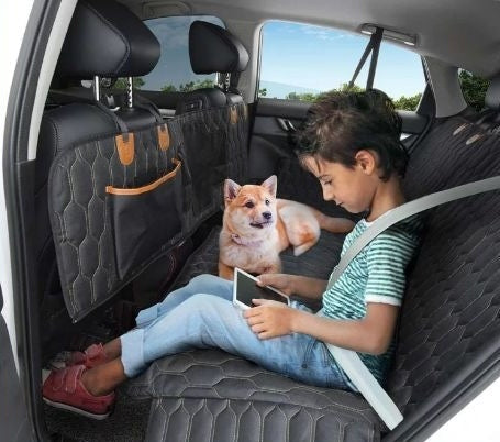 HKM-2577213 Three-in-One Travel Car Mat for Cats and Dogs - Machine Washable Black Cushion