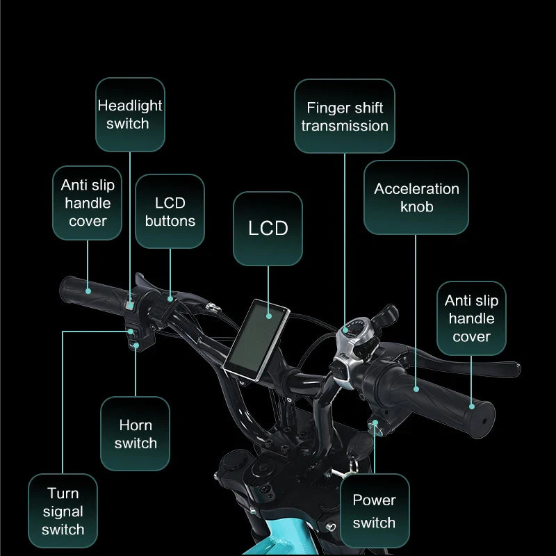 HKM-257811 Electric Bike 48V 750W Dual Suspension with 13Ah Lithium Battery, 7-Speed Gears, and Hydraulic Brakes, Ideal for Commuting and Off-Roading