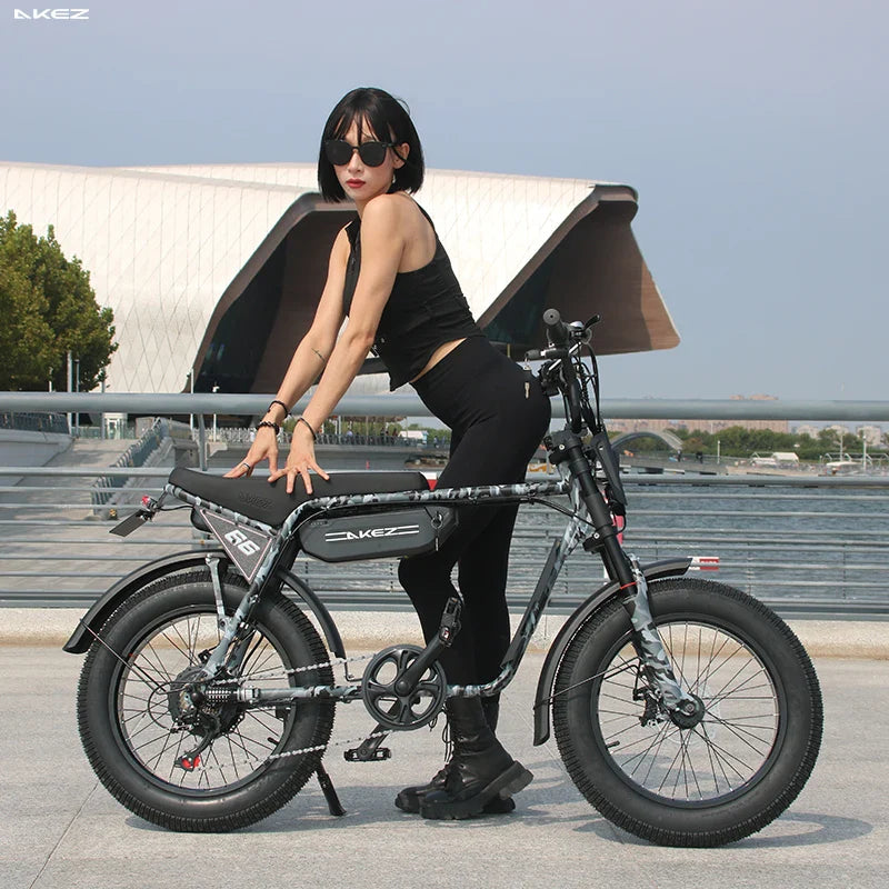 HKM-257811 Electric Bike 48V 750W Dual Suspension with 13Ah Lithium Battery, 7-Speed Gears, and Hydraulic Brakes, Ideal for Commuting and Off-Roading