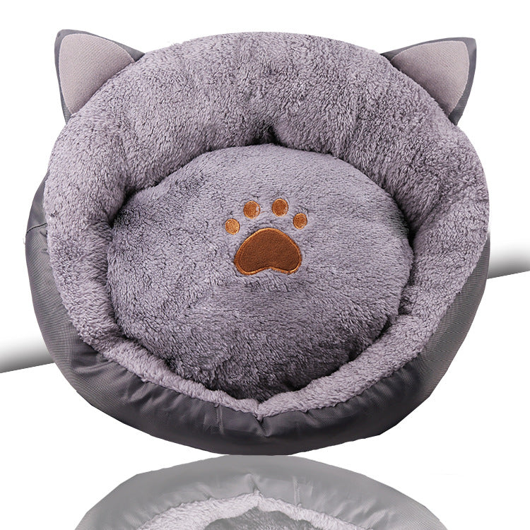 HKM-2578237 Cozy Cat Ears Padded Pet Nest with Non-Slip Bottom - Soft & Breathable – Machine Washable