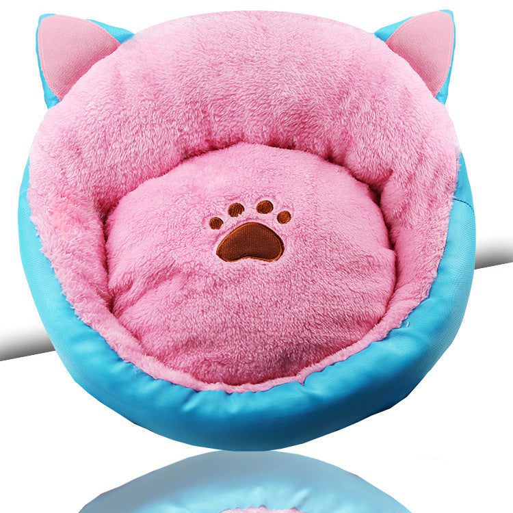 HKM-2578237 Cozy Cat Ears Padded Pet Nest with Non-Slip Bottom - Soft & Breathable – Machine Washable