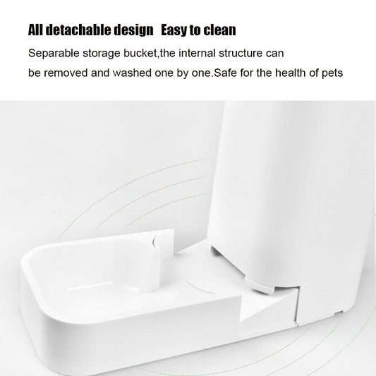 HKM-2578365 Large-Capacity Detachable Bowl Pet Water Feeder with 3.8L Water Storage and 2.1kg Dry Food Capacity