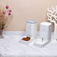 HKM-2578365 Large-Capacity Detachable Bowl Pet Water Feeder with 3.8L Water Storage and 2.1kg Dry Food Capacity
