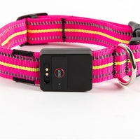 HKM-2580157 Waterproof Fiber Optic Magnetic Charging Pet Collar with Reflective Safety Modes