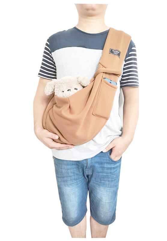 HKM-2580413 Lightweight Breathable Pet Sling Backpack for Small Dogs and Puppies, Adjustable Shoulder Carrier, Soft Cotton Design