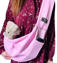 HKM-2580413 Lightweight Breathable Pet Sling Backpack for Small Dogs and Puppies, Adjustable Shoulder Carrier, Soft Cotton Design