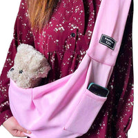 HKM-2580413 Lightweight Breathable Pet Sling Backpack for Small Dogs and Puppies, Adjustable Shoulder Carrier, Soft Cotton Design