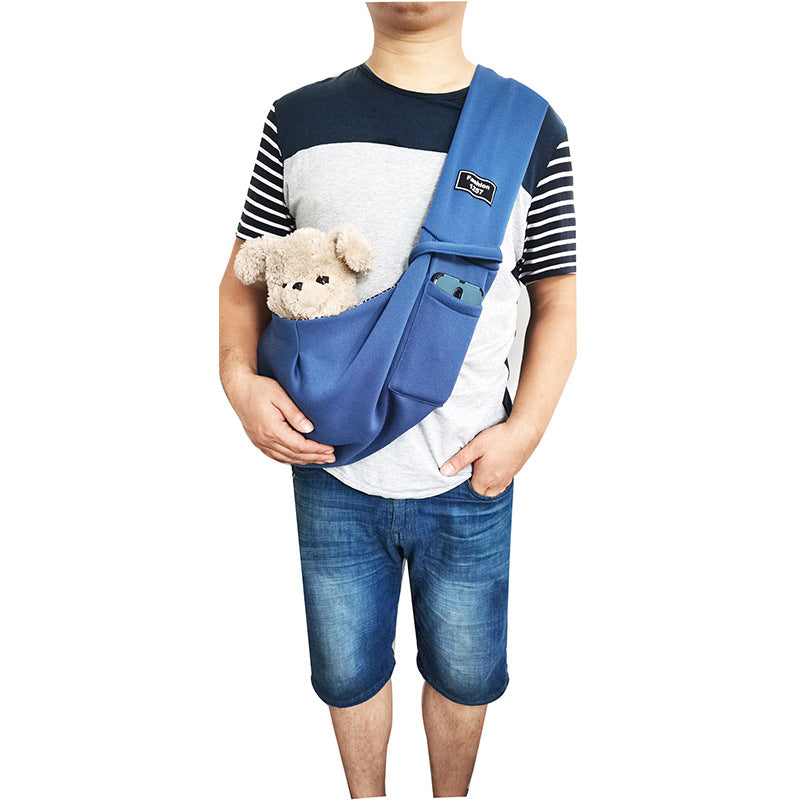 HKM-2580413 Lightweight Breathable Pet Sling Backpack for Small Dogs and Puppies, Adjustable Shoulder Carrier, Soft Cotton Design