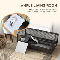 HKM-2581821 Large Rolling Playpen Cage for Small Animals with Water Bottle - 46.5"