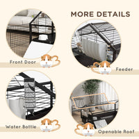 HKM-2581821 Large Rolling Playpen Cage for Small Animals with Water Bottle - 46.5"