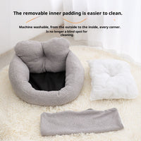 HKM-2582205 Cozy Peach Heart-Shaped Dog Fleece Bed - Removable & Washable, Sizes M & L
